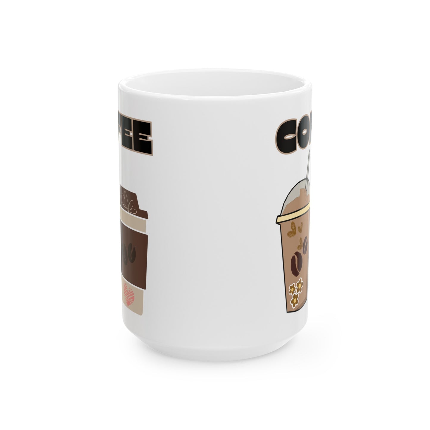 Best Ceramic Coffee Mug, (11oz, 15oz) "COFFEE"