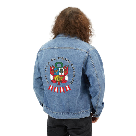 Best Peruvian Men's Denim Jacket "PERU Escarapela"