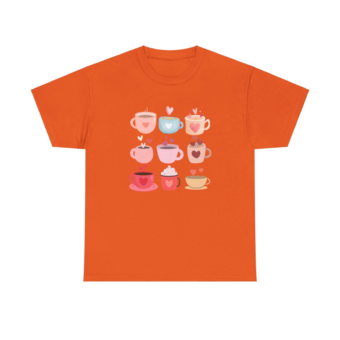 Best Unisex Coffee T-Shirt "Coffee Mugs Hearts"