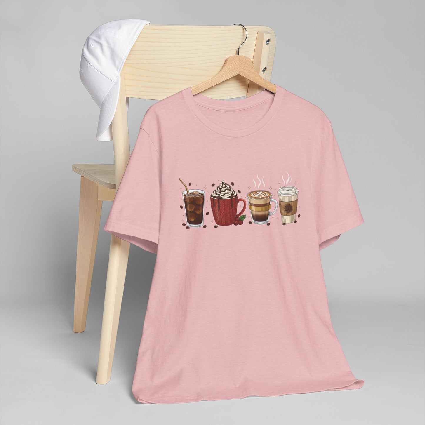 ☕ Holiday Coffee Drinks Unisex T-Shirt USA | Coffee Lovers Tee