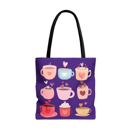 Best Coffee Tote Bag "Coffee Mugs Heart"