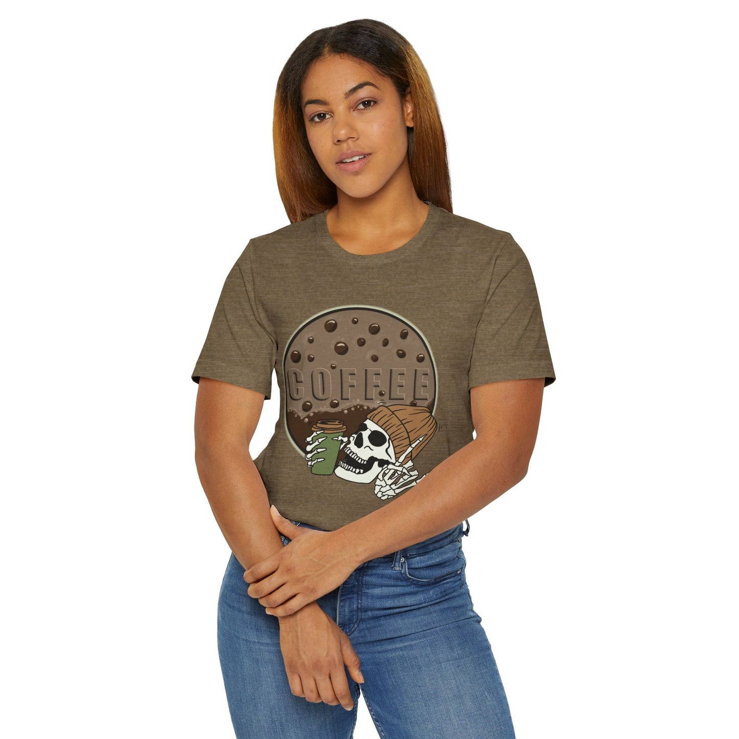 Coffee Skeleton T-Shirt – Cool Skull Graphic Tee for Coffee Lovers (USA Only)