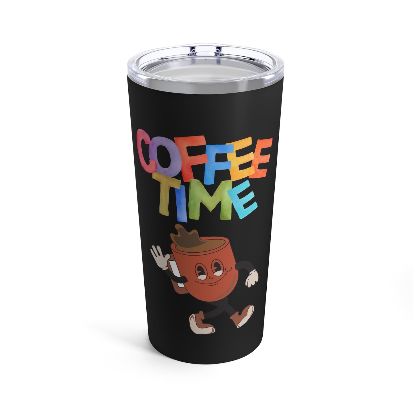 Best Black Coffee Tumbler with Waving Coffee Mug Mascot: Joyful Java Journey