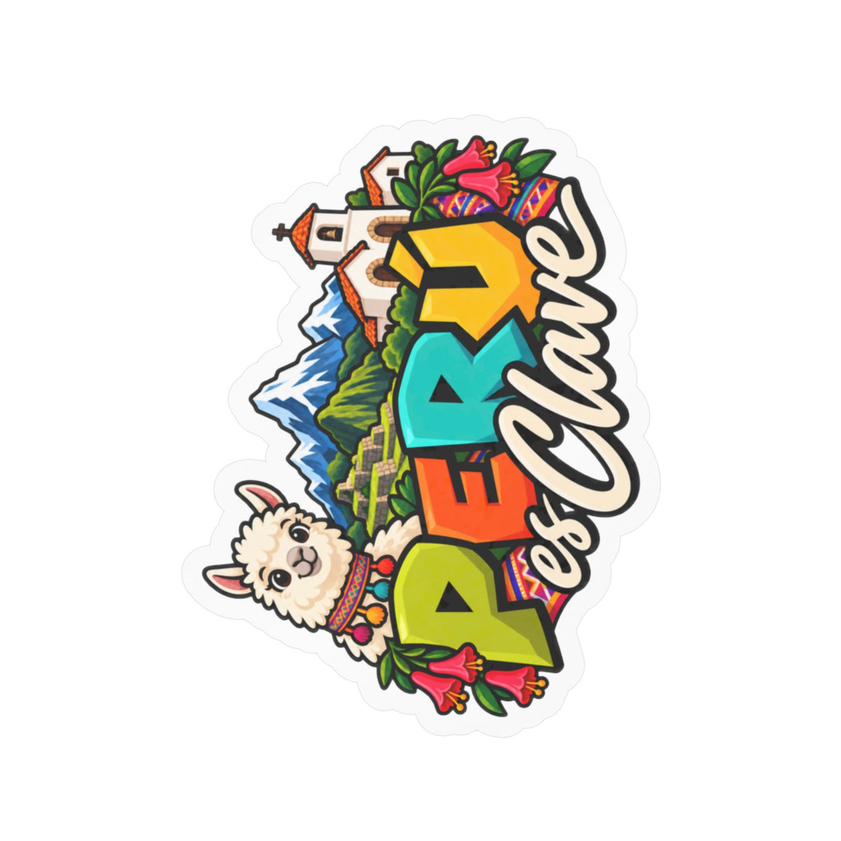 Best Perú es Clave Sticker - Alpaca & Machu Picchu Decal