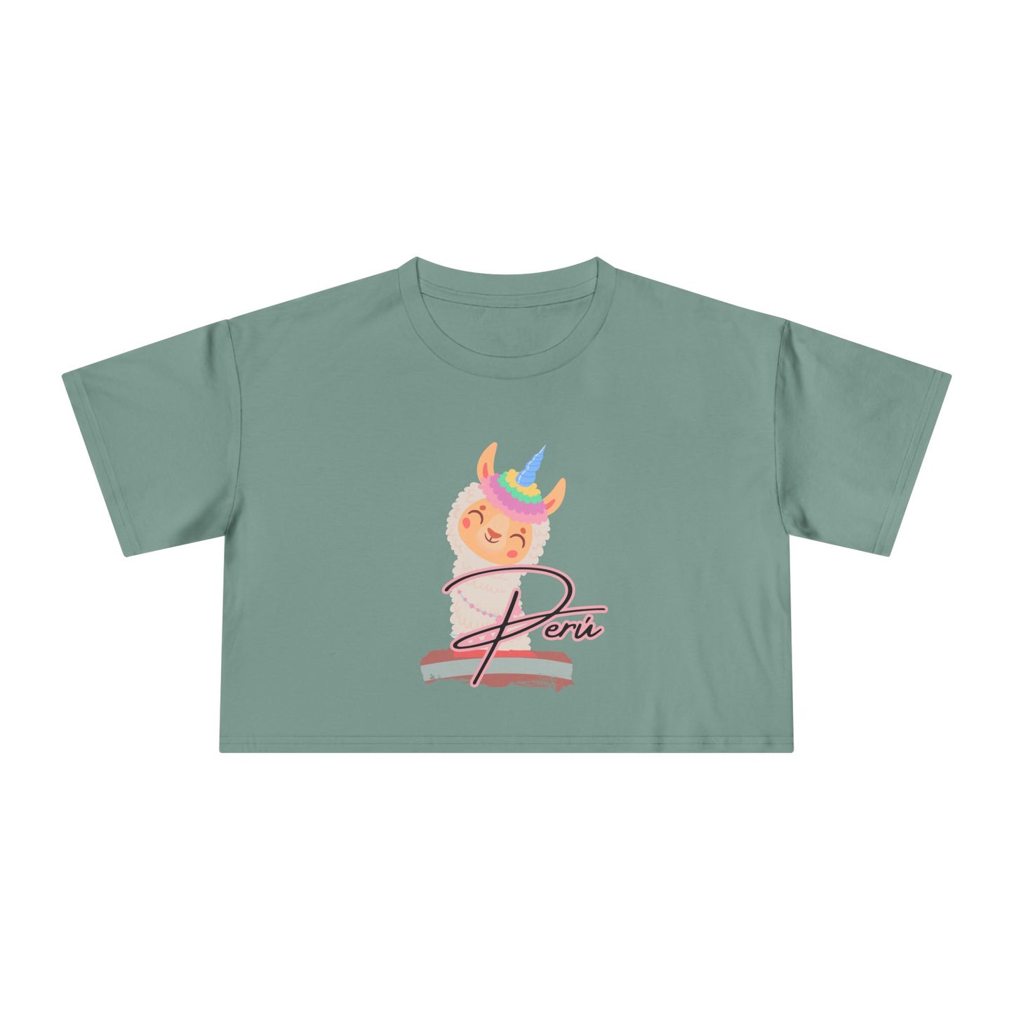 Best Peru Llama Unicorn Crop Top | Peruvian Gift USA