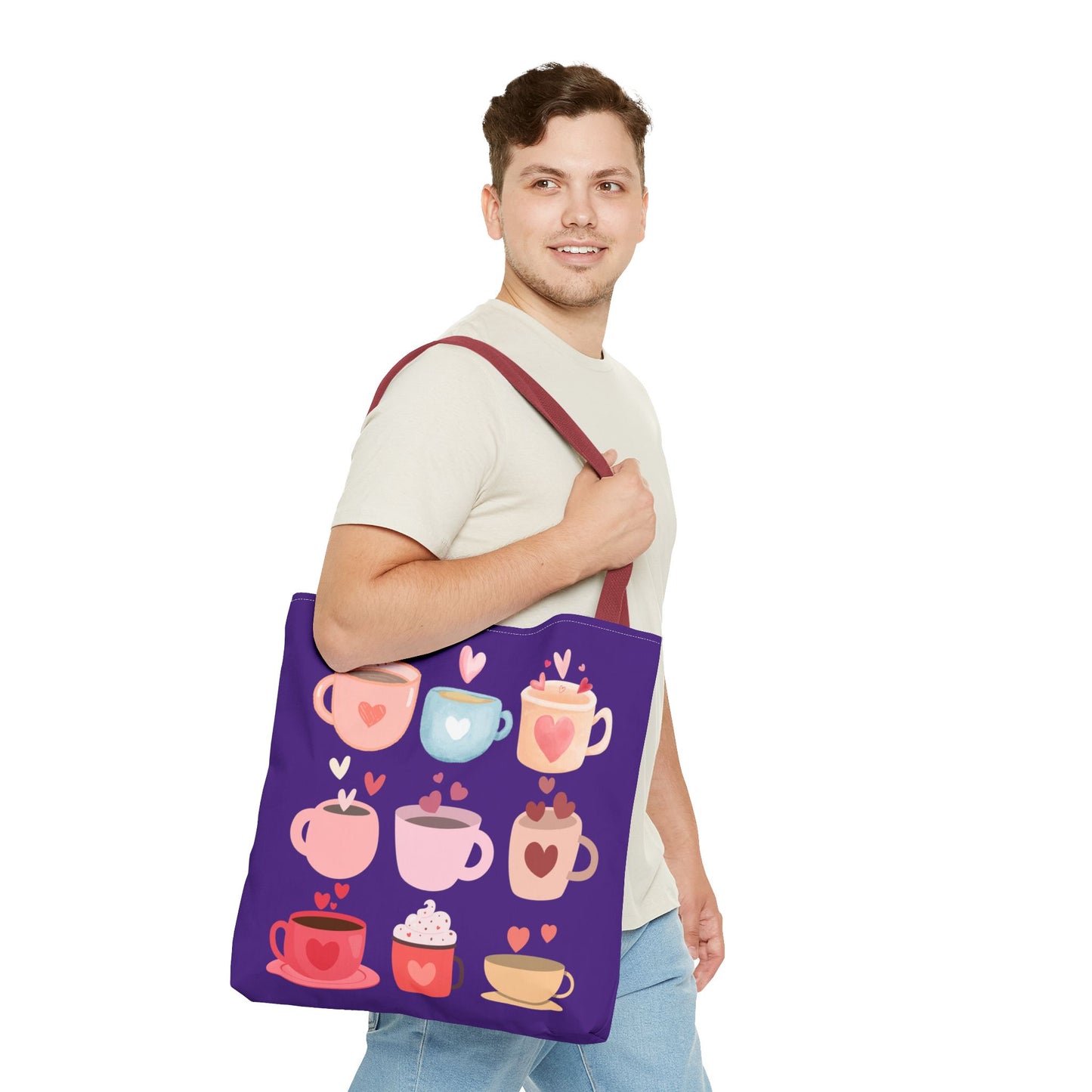 Best Coffee Tote Bag "Coffee Mugs Heart"