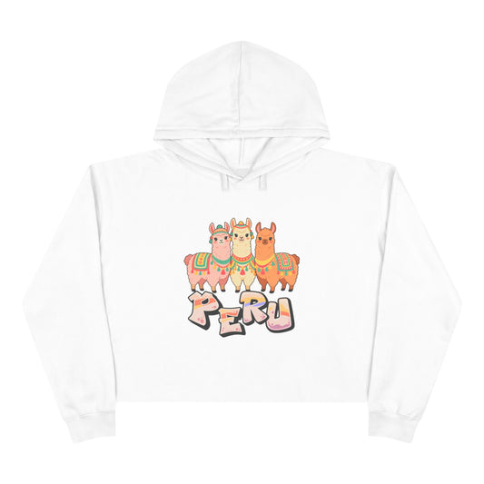 Best Pastel Llama Peru Crop Hoodie - Cute Llama Trio Gift