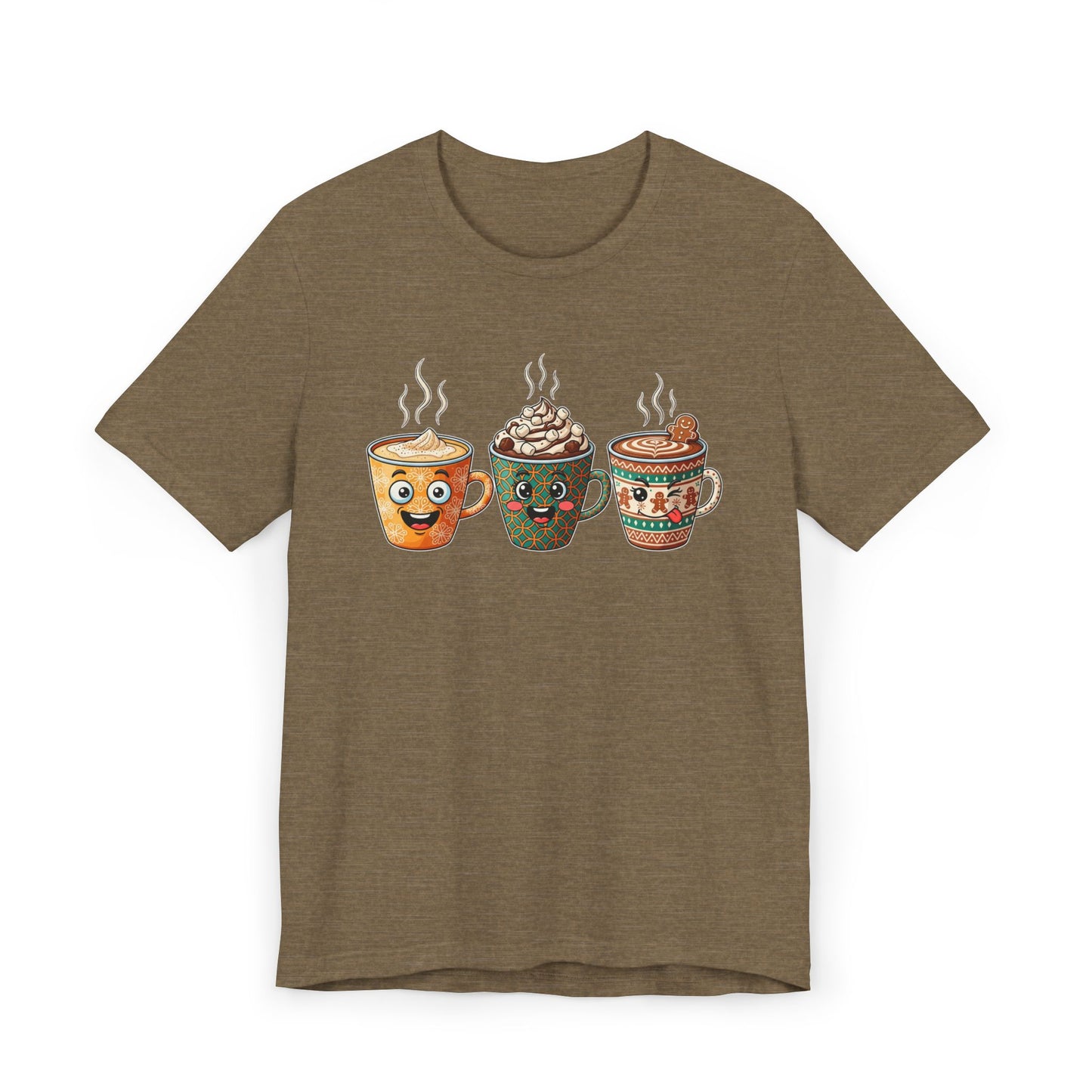 ☕🎄 Holiday Coffee Mugs Unisex T-Shirt USA | Festive Coffee Tee