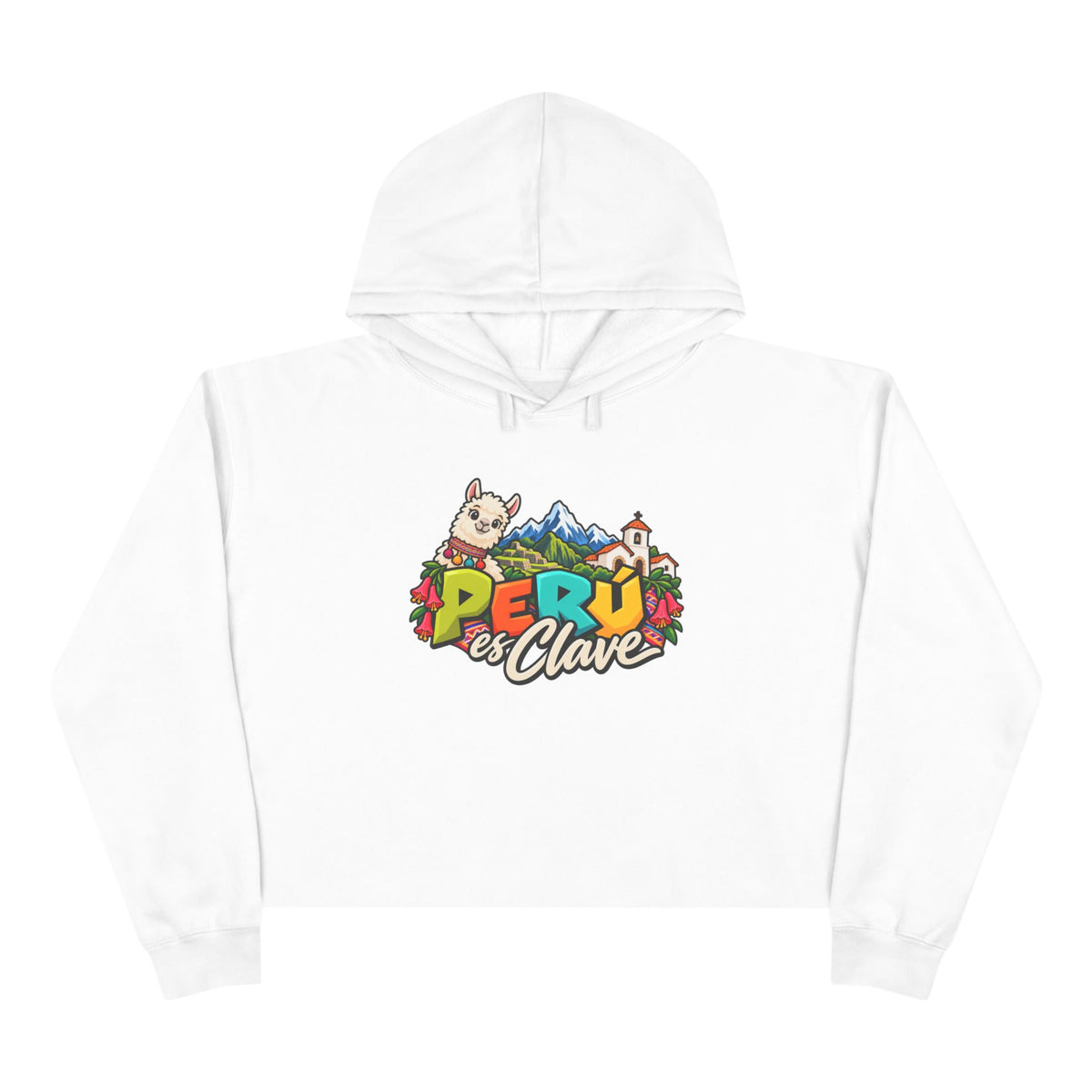 Best Perú es Clave Crop Hoodie - Alpaca & Machu Picchu Gift