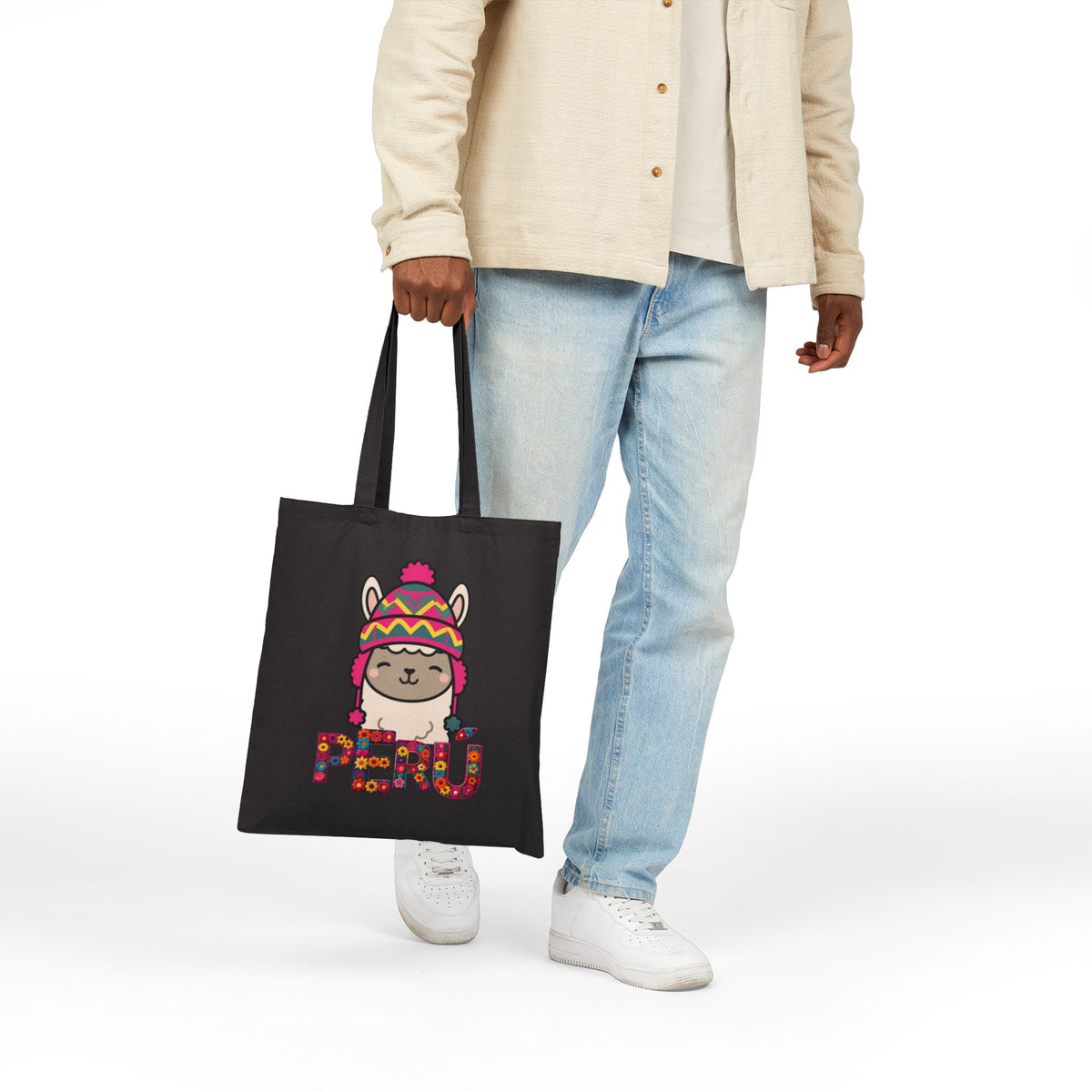 Best Peru Llama Chullo Canvas Tote Bag