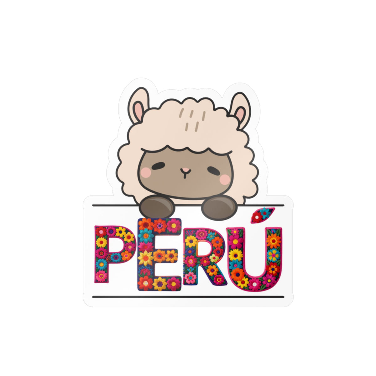 Best Peru Floral Llama Sticker - Vinyl Decal