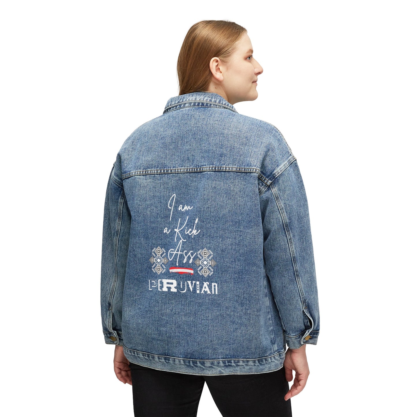 Peruvian Women's Denim Jacket "Kick ass"