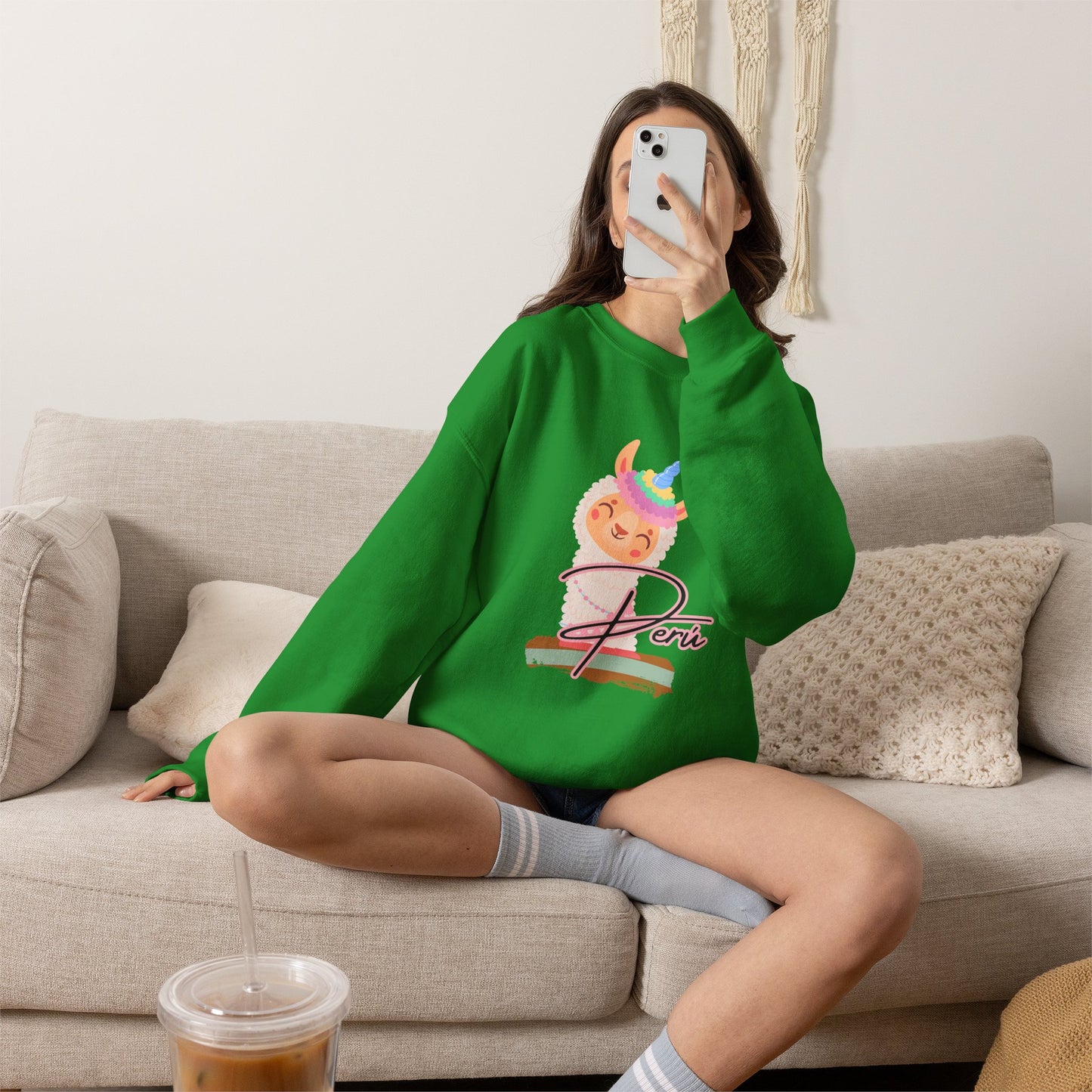 Best Peruvian Unisex Sweatshirt "Llama Unicorn"