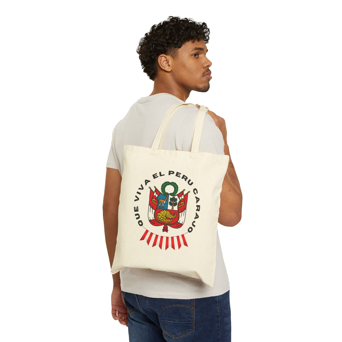 Best Peruvian Canvas Tote Bag "PERU Escarapela"