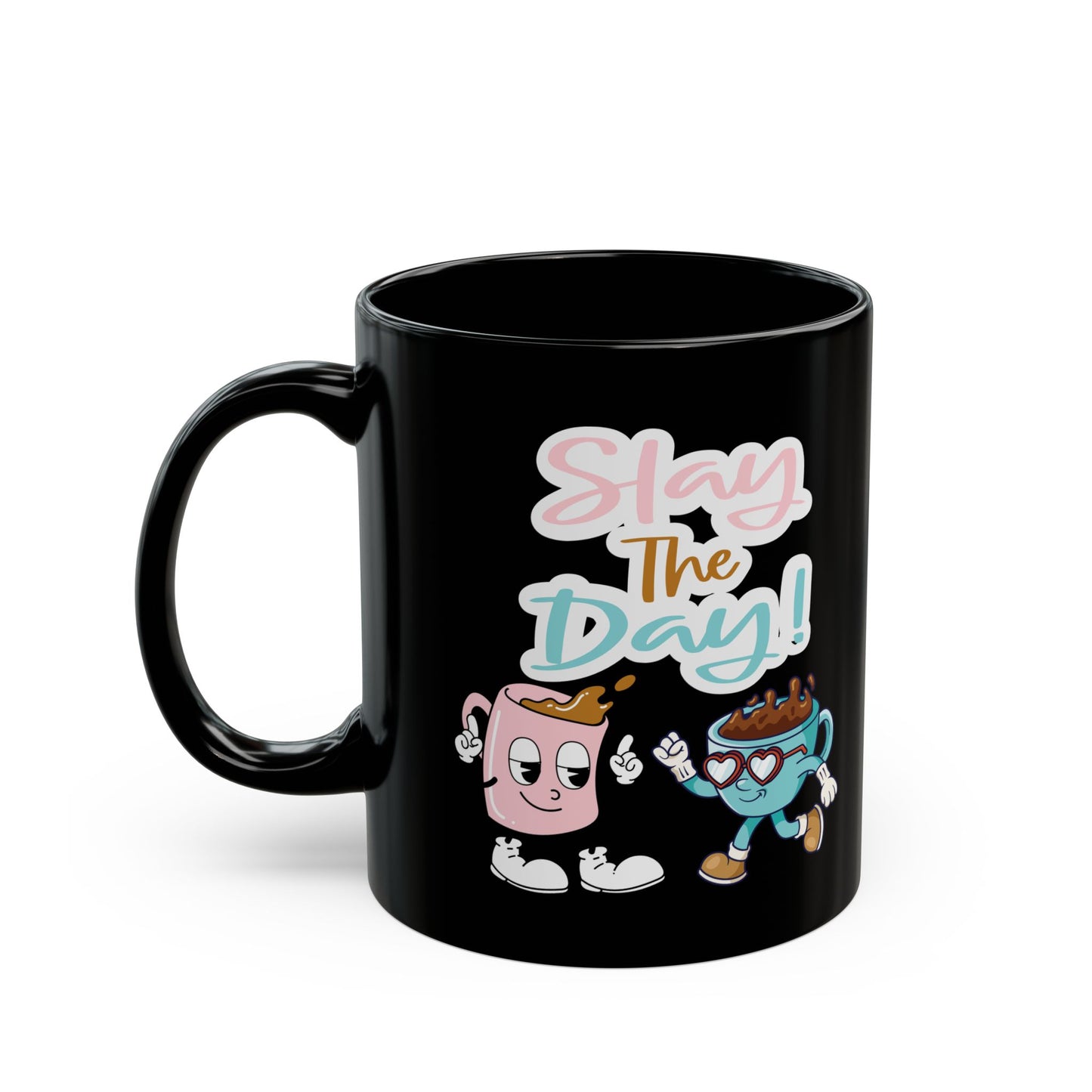 Best Black 'Slay the Day' Coffee Mug for Night Owls & Early Birds