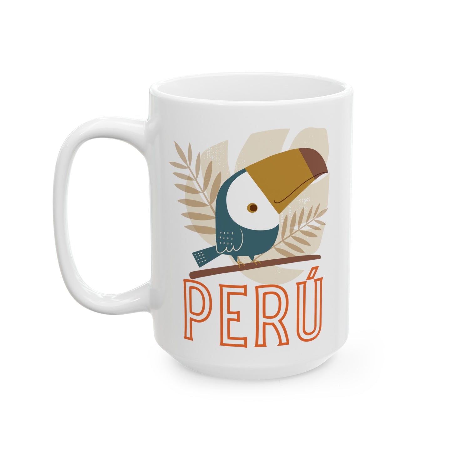 Best Peruvian Ceramic Coffee Mug, (11oz, 15oz) "Peruvian Jungle"