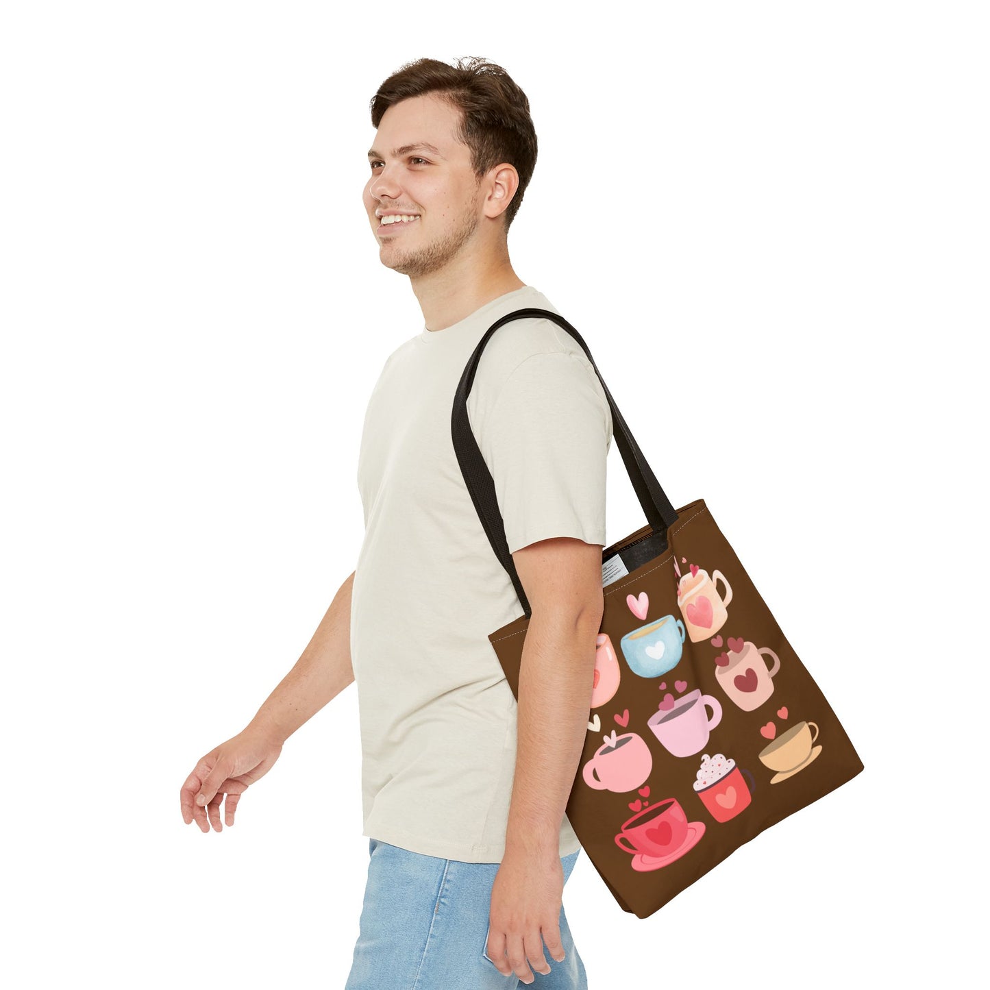 Best Coffee Tote Bag "Coffee Mugs Heart"