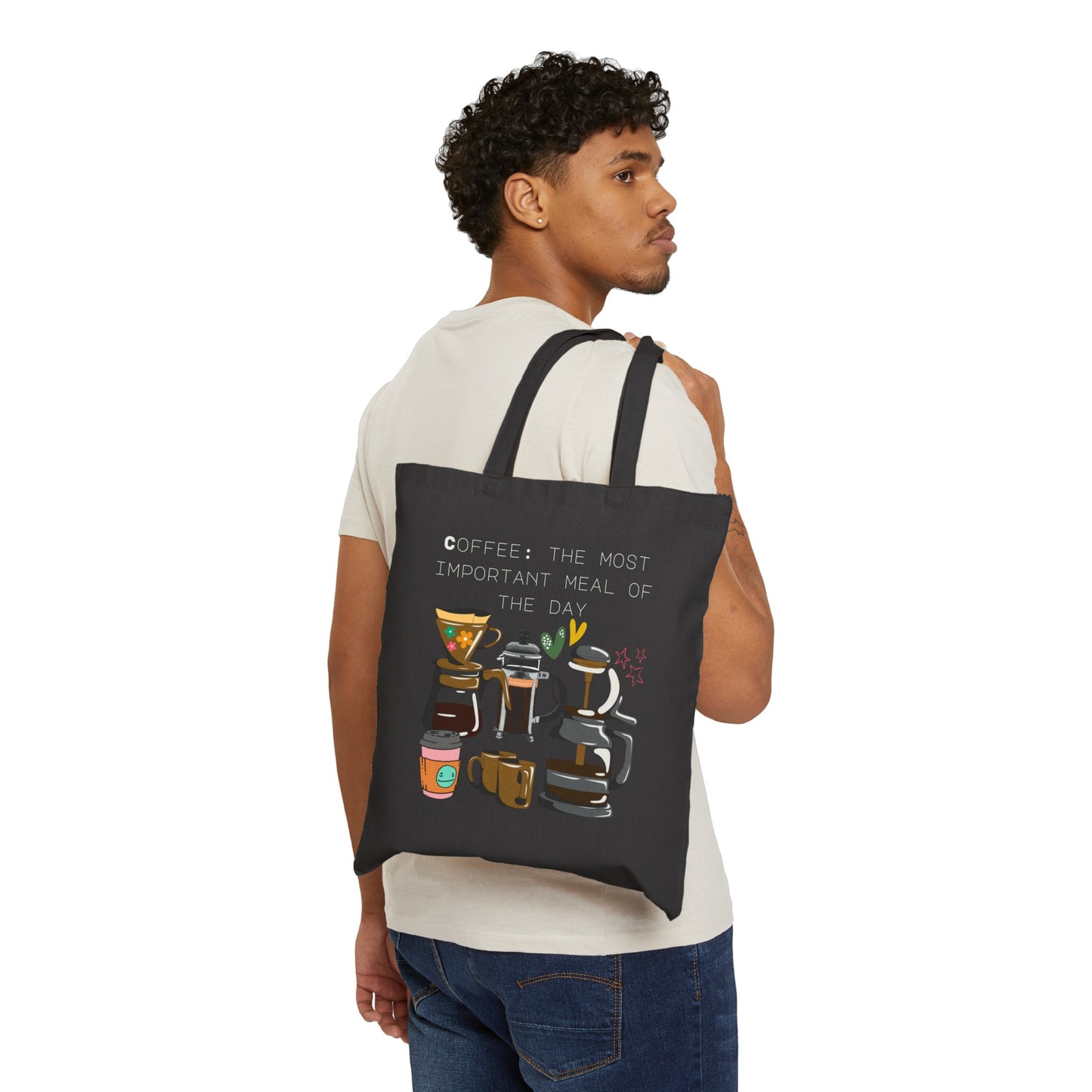 Best coffee Cotton Canvas Tote Bag "Coffee: the most important meal of the day"