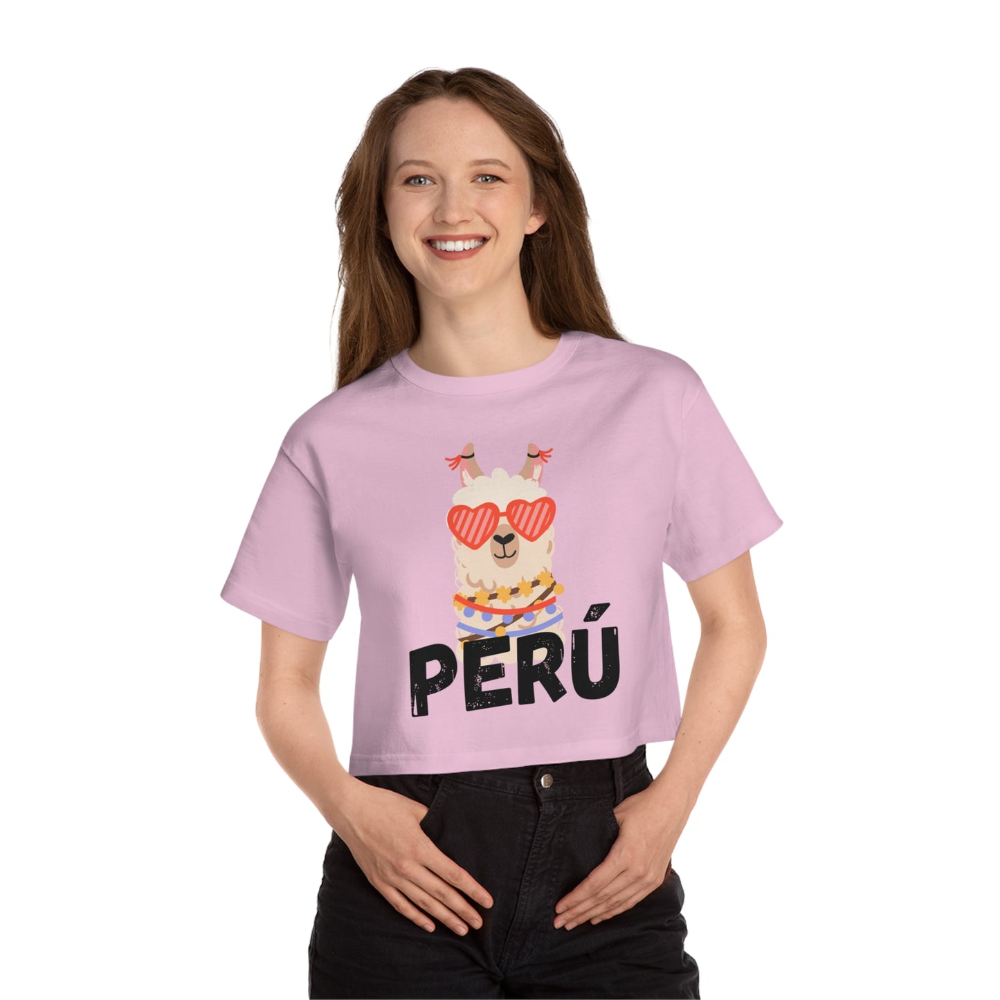 Champion Peruvian Cropped T-Shirt "Peru Llama"