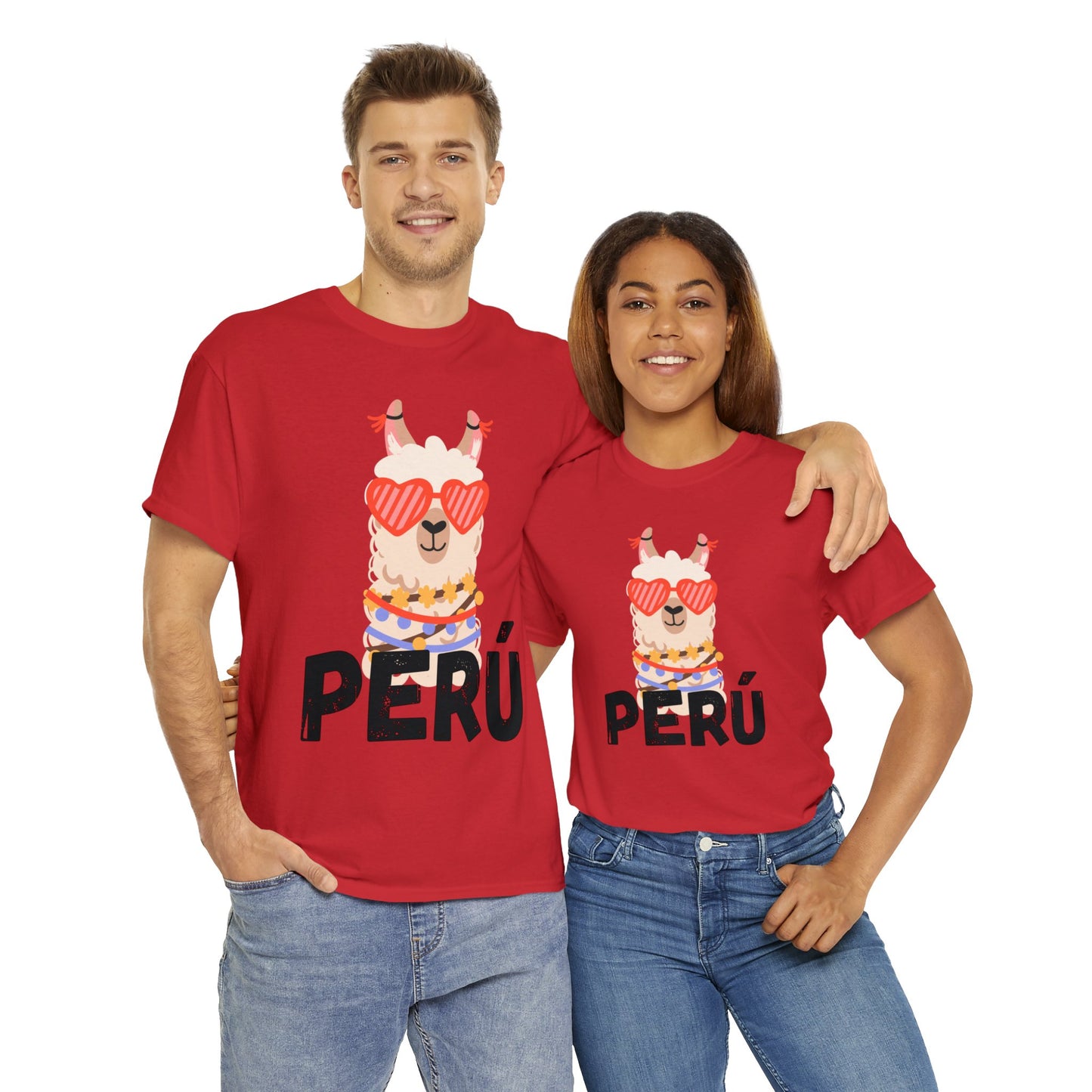 Peruvian Unisex T-Shirt "Llama Elegance"