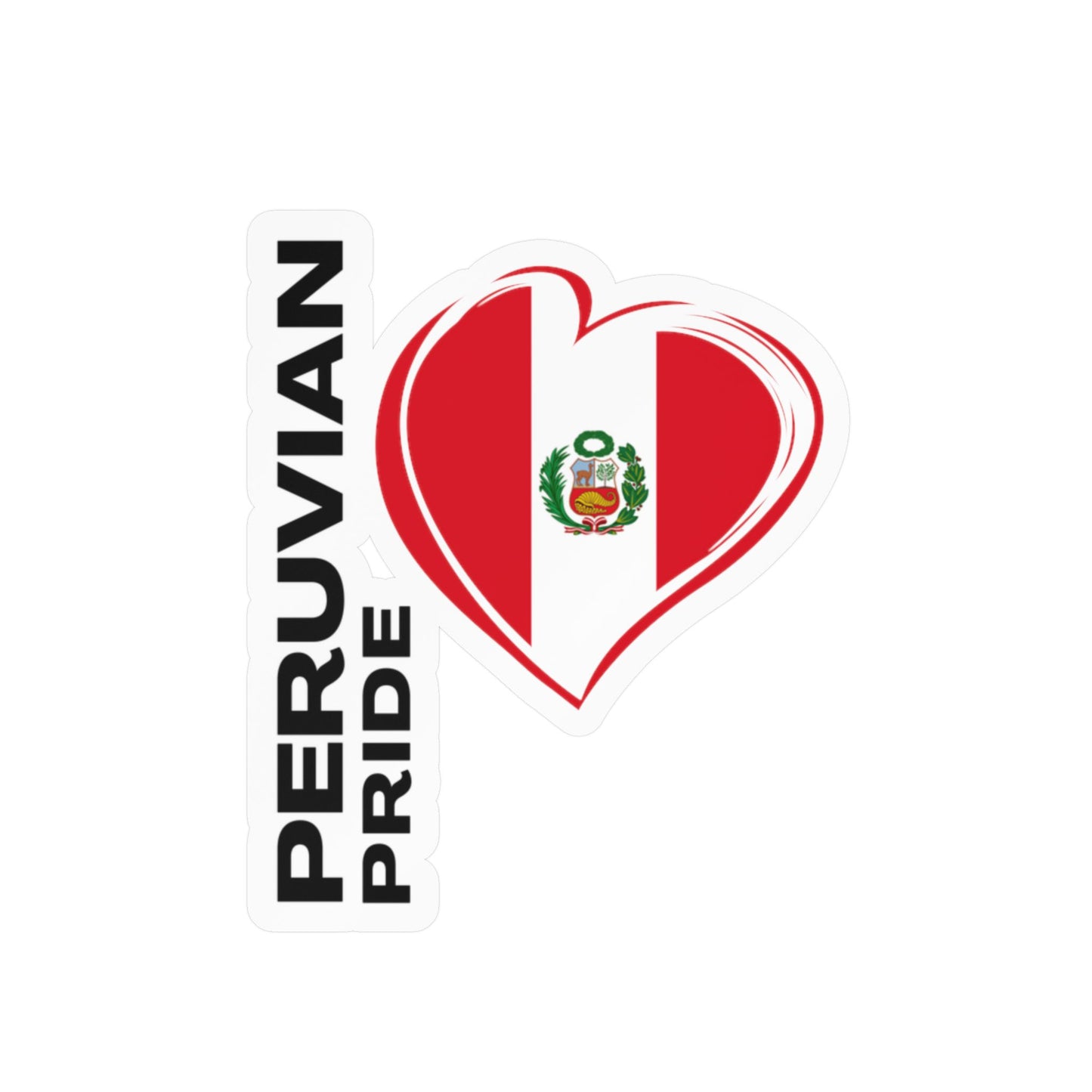 Best Peruvian Pride Sticker - Heart Flag Decal
