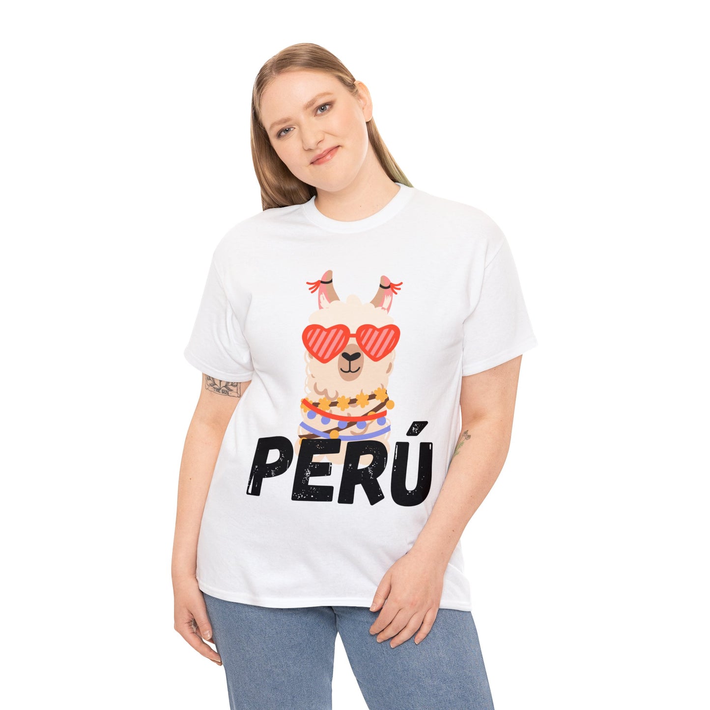 Peruvian Unisex T-Shirt "Llama Elegance"