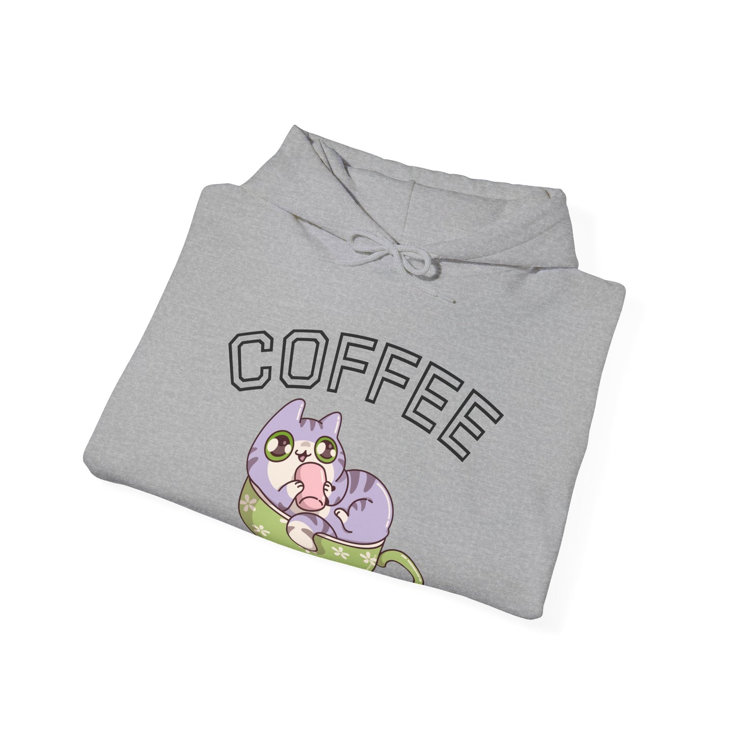 Coffee Cat in a Cup Hoodie – Cute Kitty Coffee Graphic Sweatshirt for Coffee Lovers (USA Only)