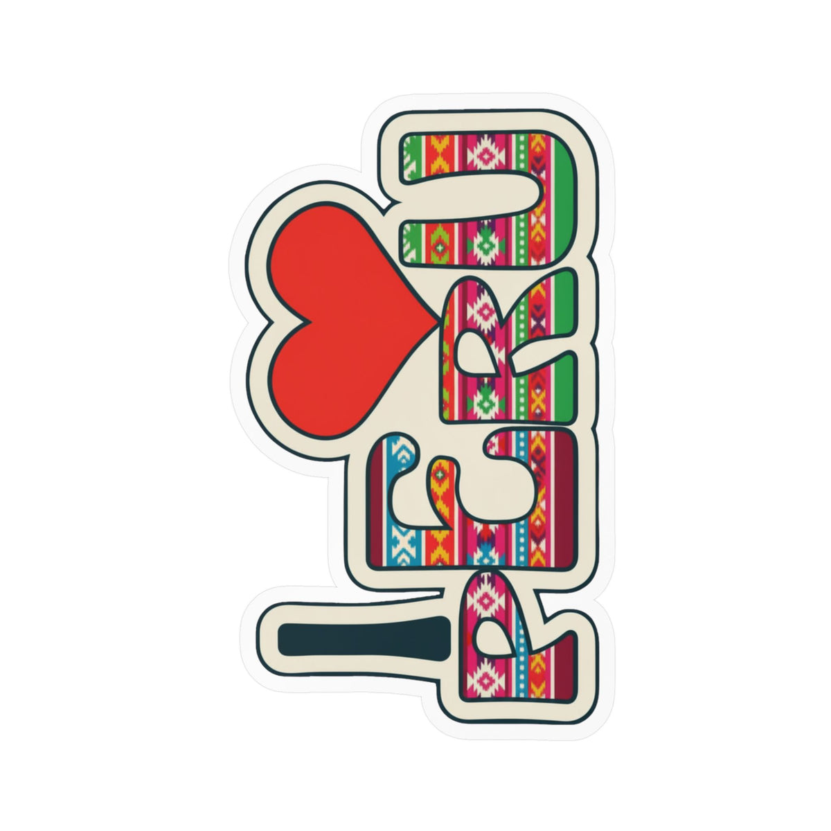 Best I Love Peru Sticker - Textile Design