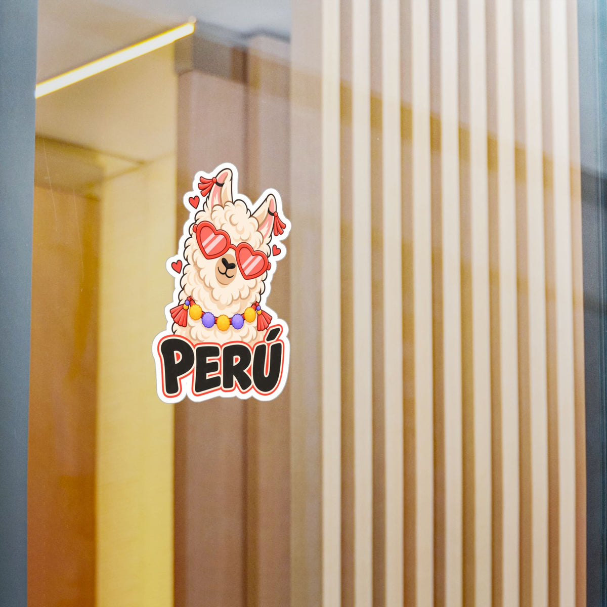 Best Cool Llama Peru Sticker - Heart Sunglasses Llama Decal