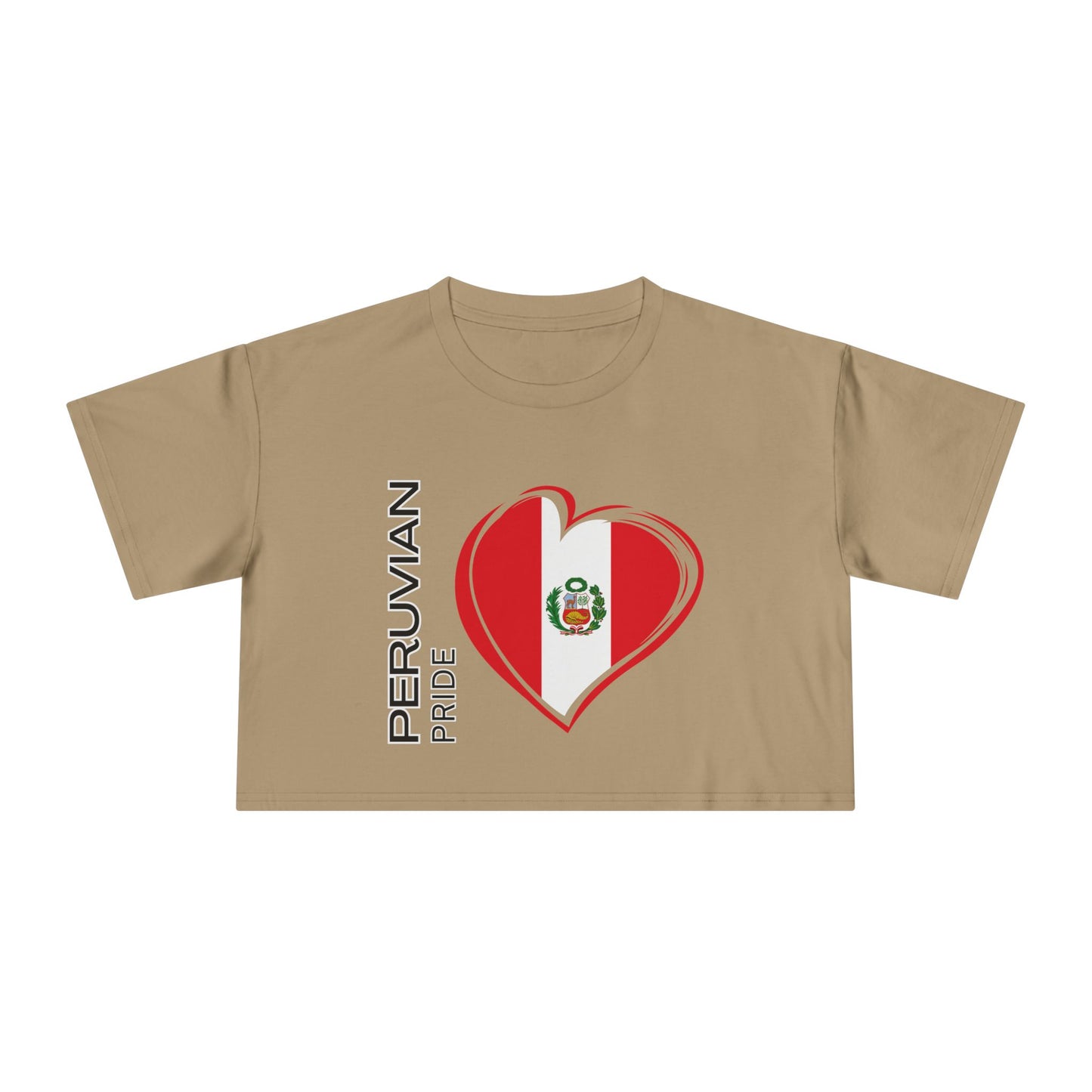 Best Peruvian Pride Crop Top | Peru Flag Heart | Gift USA