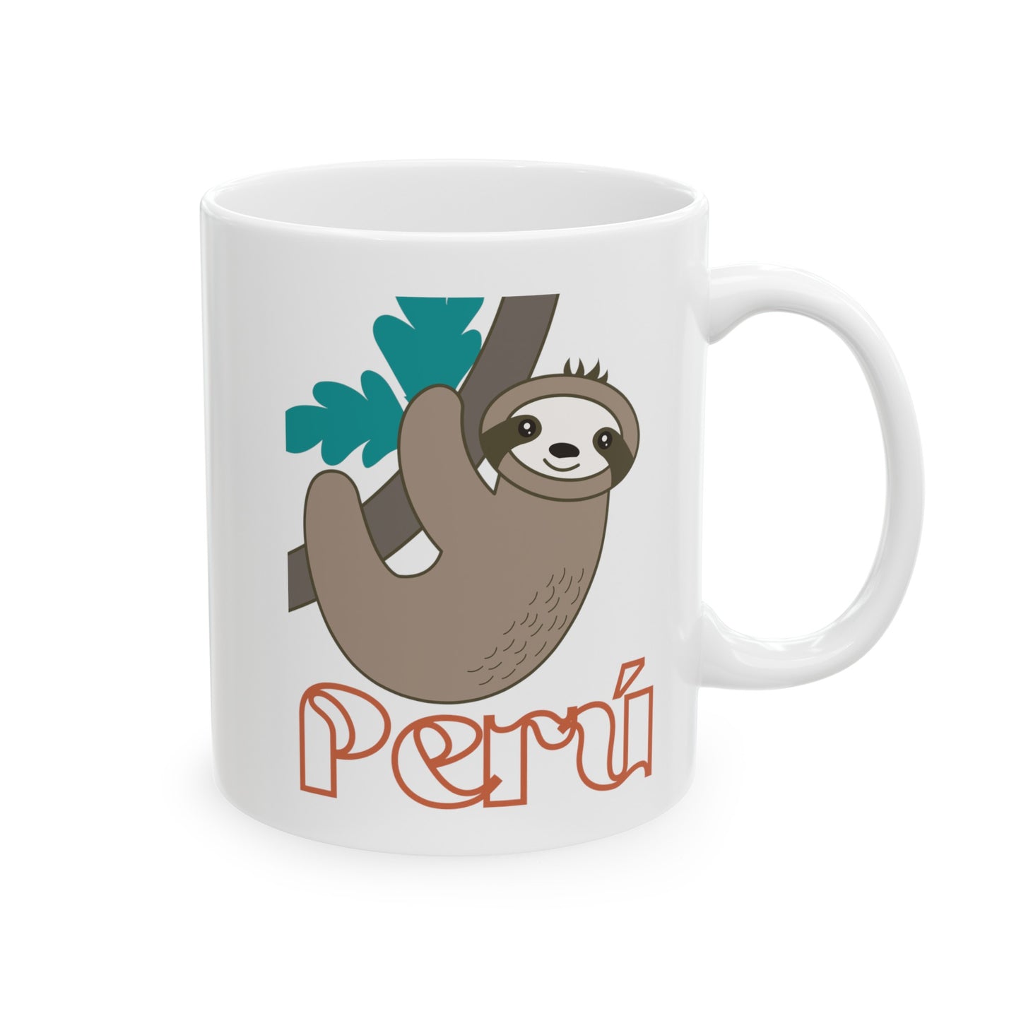 Best Peruvian Ceramic Coffee Mug, (11oz, 15oz) "Peruvian Perezozo"