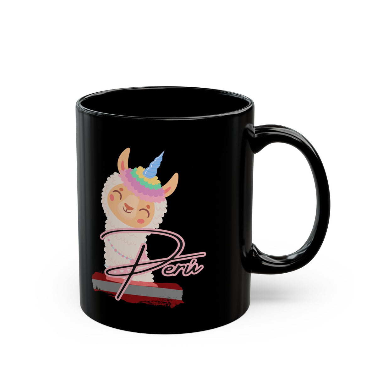 Best Peruvian Black Coffee Mug "Llama Rainbow"