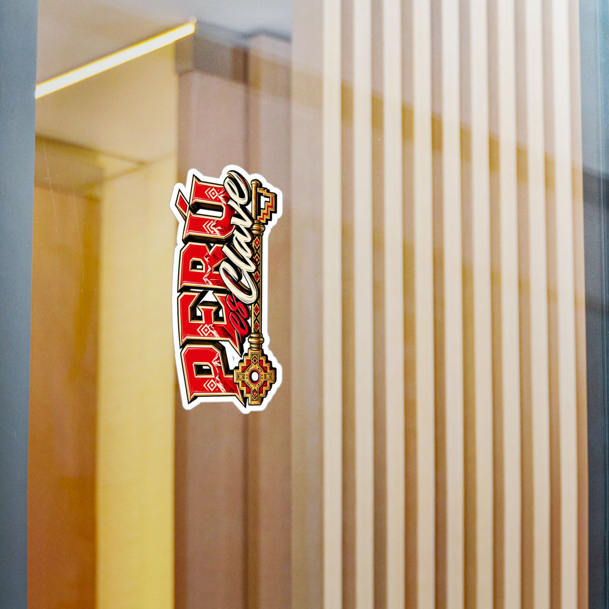 Best Perú es Clave Sticker - Gold Key Andean Vinyl Decal