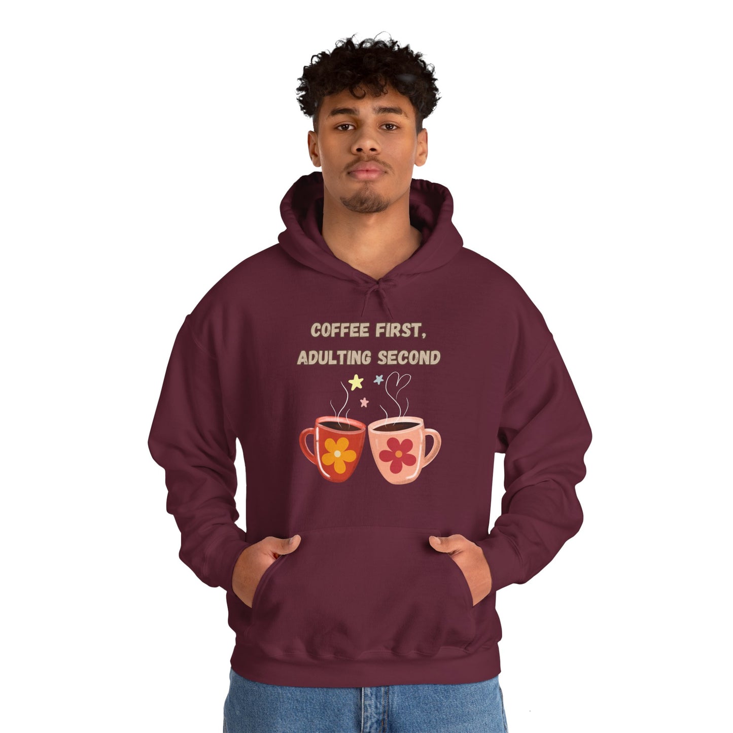 Best Unisex Coffee Hoodie "Coffee first, Adulting Second"