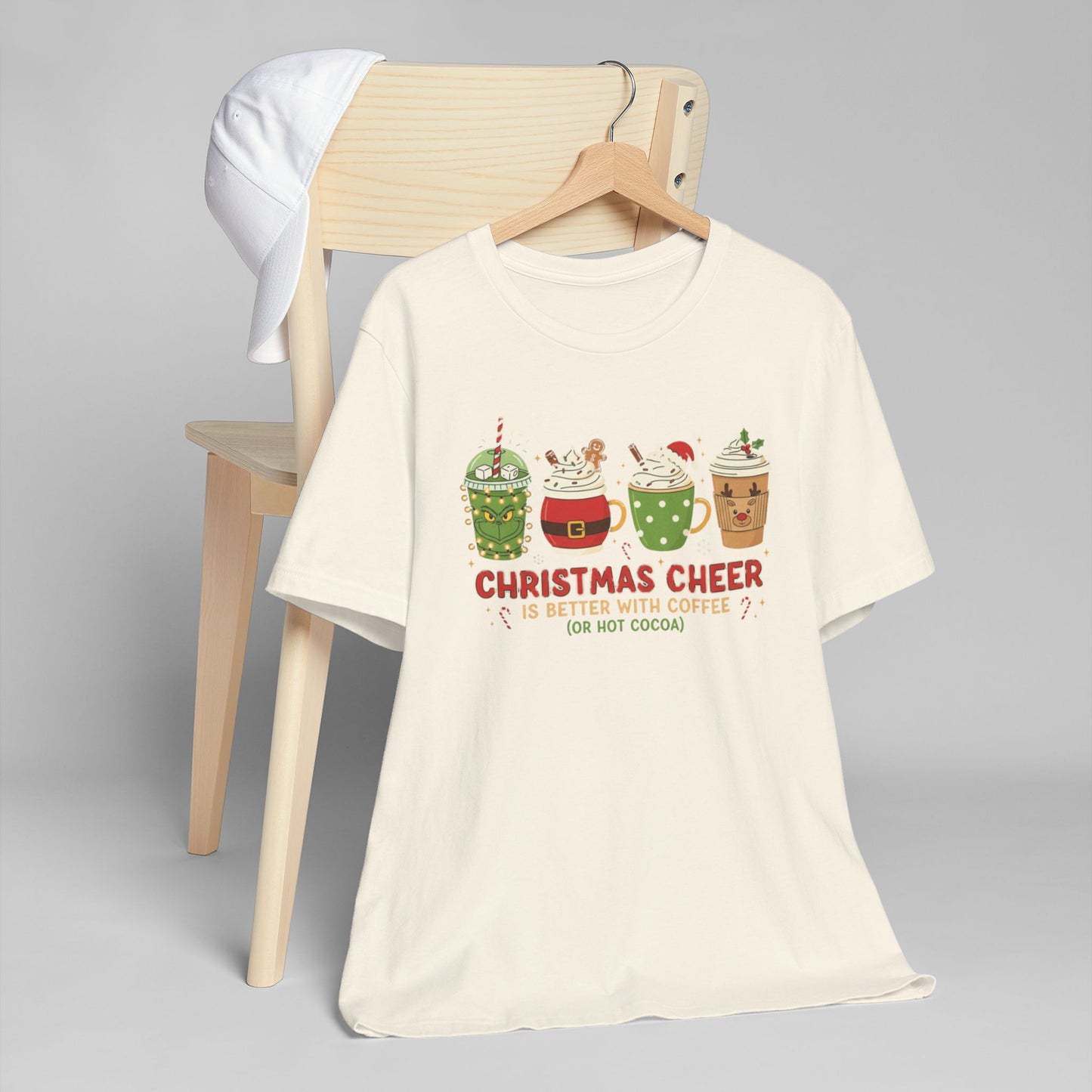 🎄☕ Christmas Cheer Coffee T-Shirt USA | Holiday Coffee & Cocoa Tee