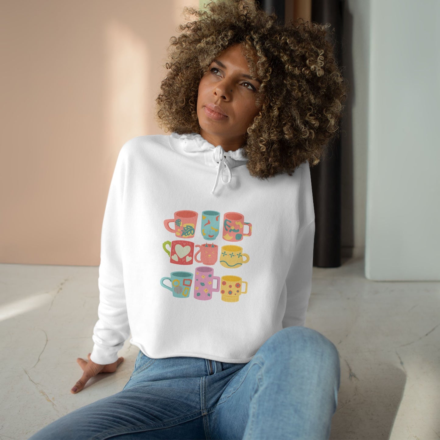 Best Coffee Cropped Hoodie "Coffee Mugs For Coffee Addicts"