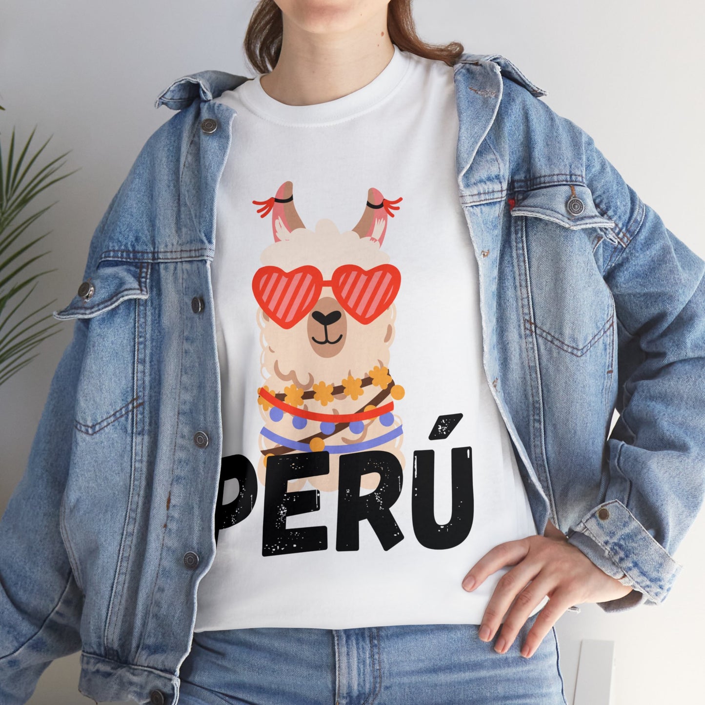 Peruvian Unisex T-Shirt "Llama Elegance"