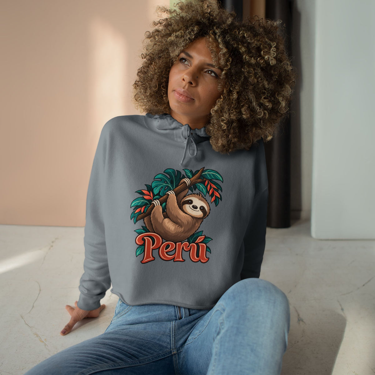 Best Peru Sloth Crop Hoodie - Cute Amazon Perezoso Gift