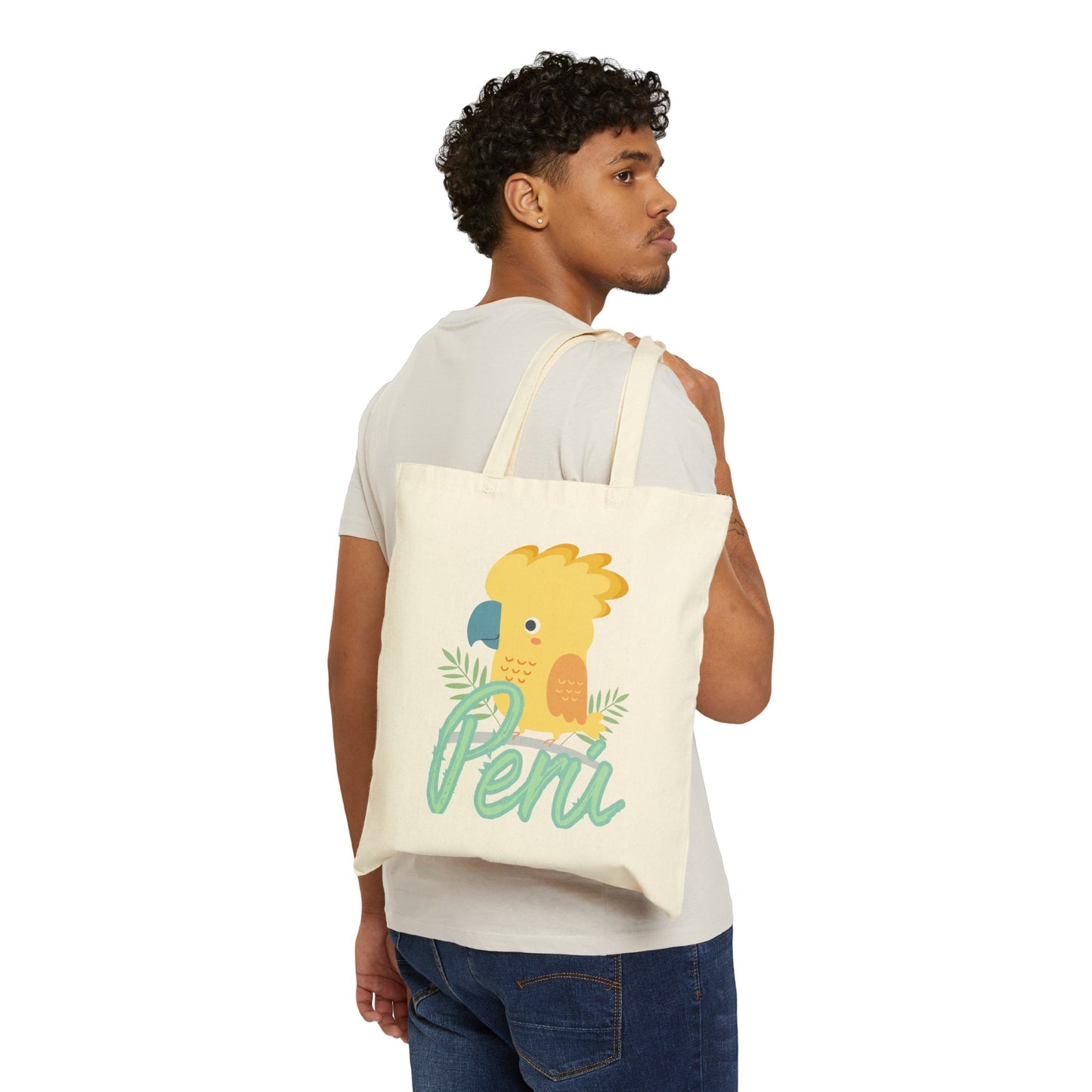 Peruvian Cotton Canvas Tote Bag "El Gallito de Las Rocas"