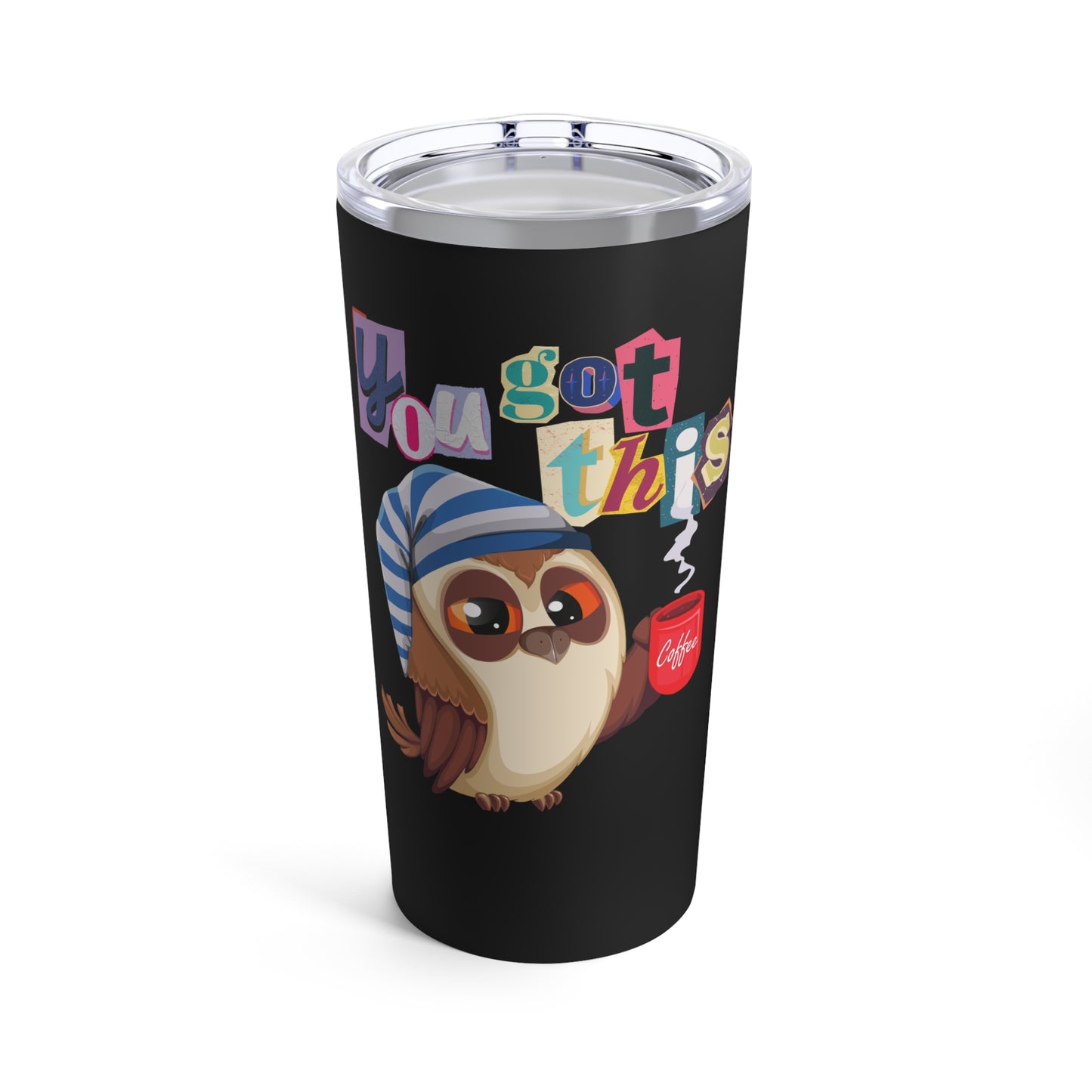 Best Black Coffee Tumbler with Sleepy-but-Ready Mascot: Night Owl's Dawn