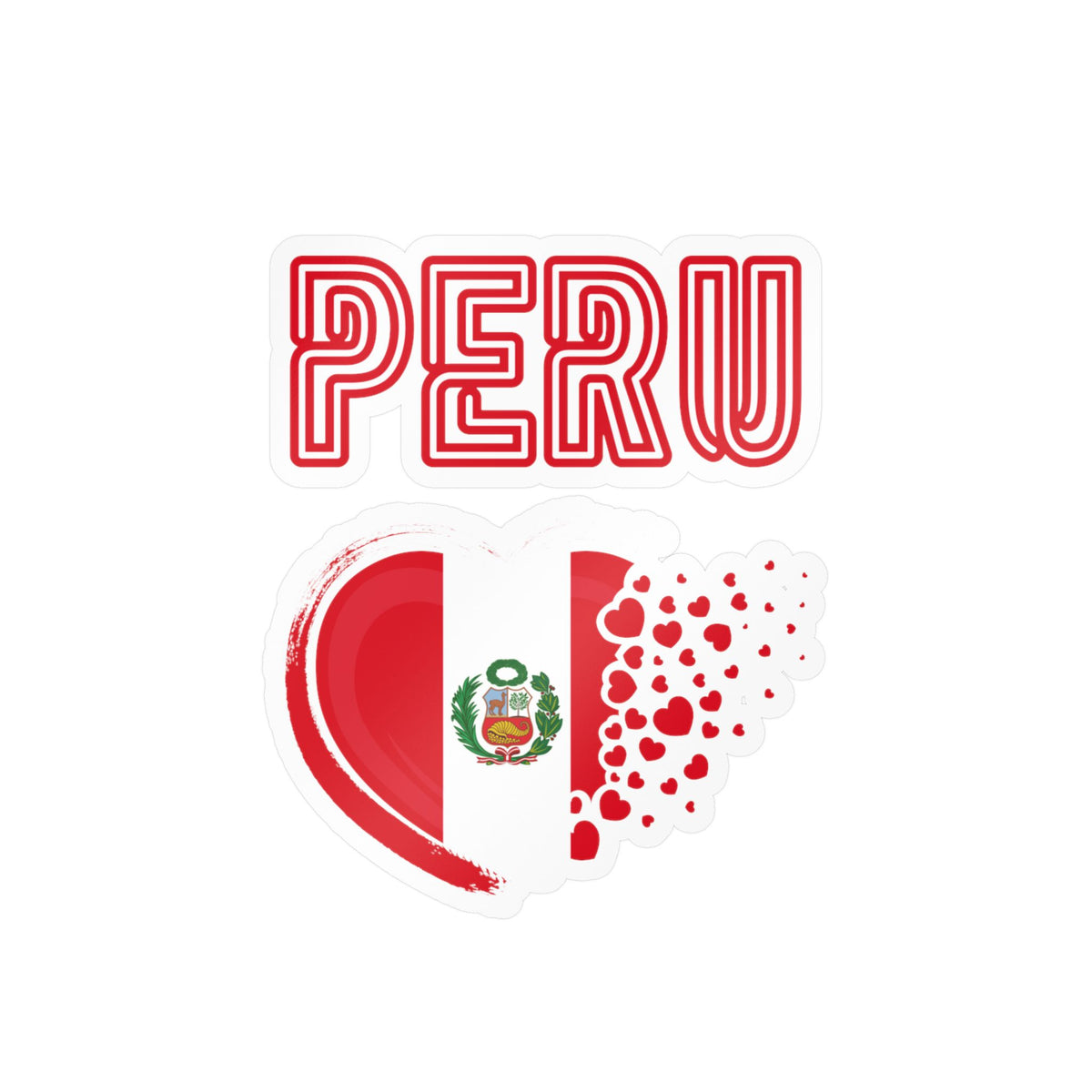 Best Peru Heart Flag Sticker - Vinyl Decal