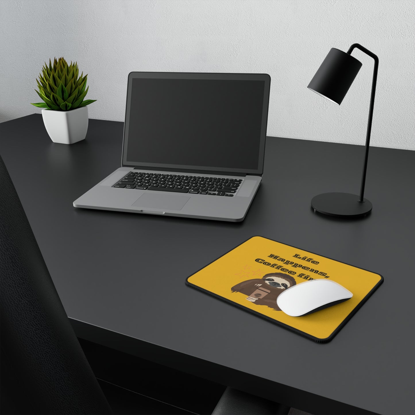 Best Coffee Non-Slip Mouse Pad "Life Happens, Coffee First"