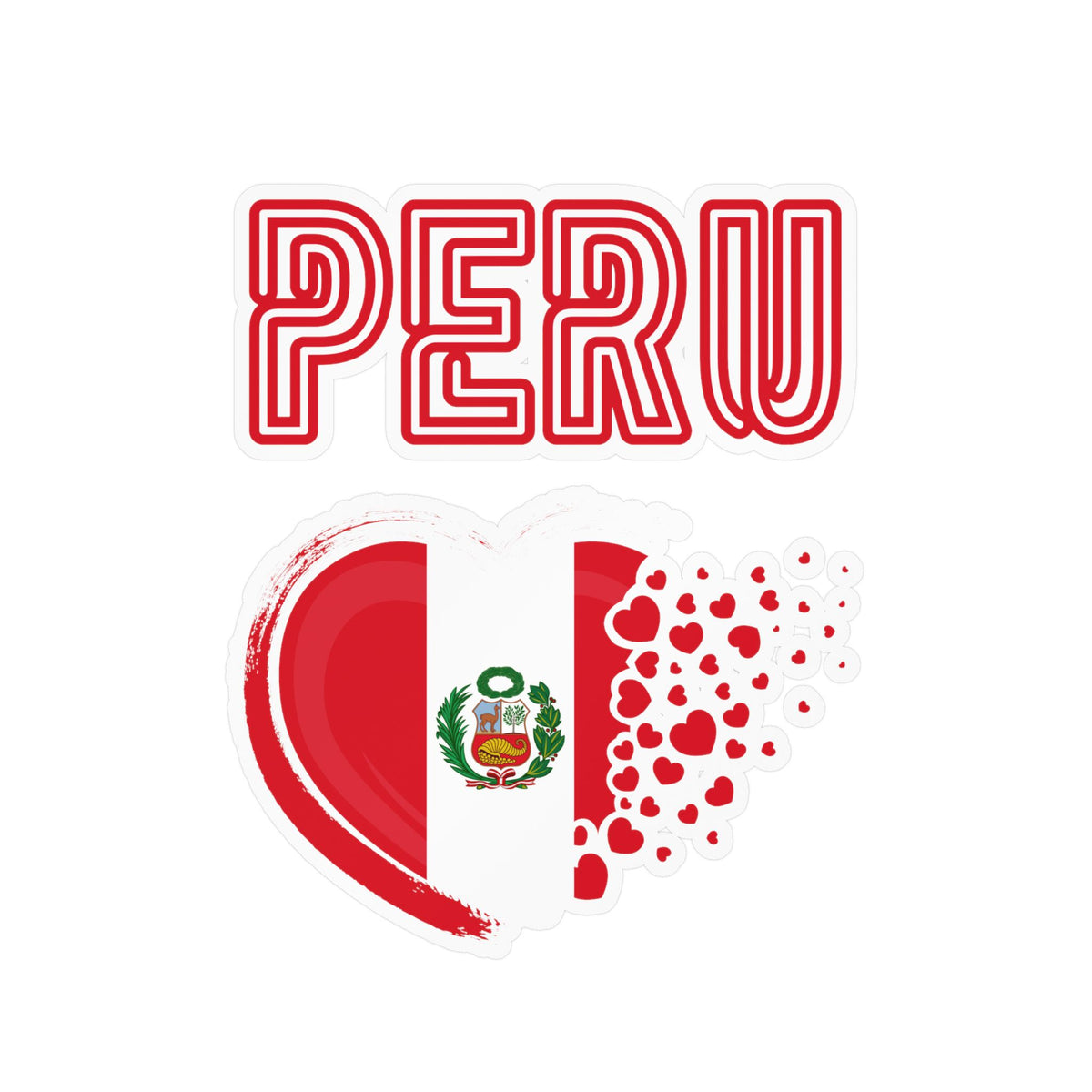 Best Peru Heart Flag Sticker - Vinyl Decal
