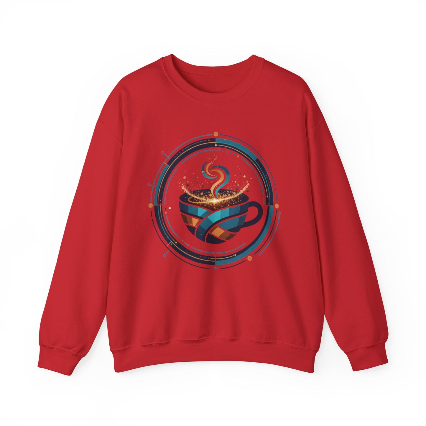 🔵☕ Futuristic Coffee Cup Sweatshirt USA | Eco-Friendly Unisex Coffee Sweater