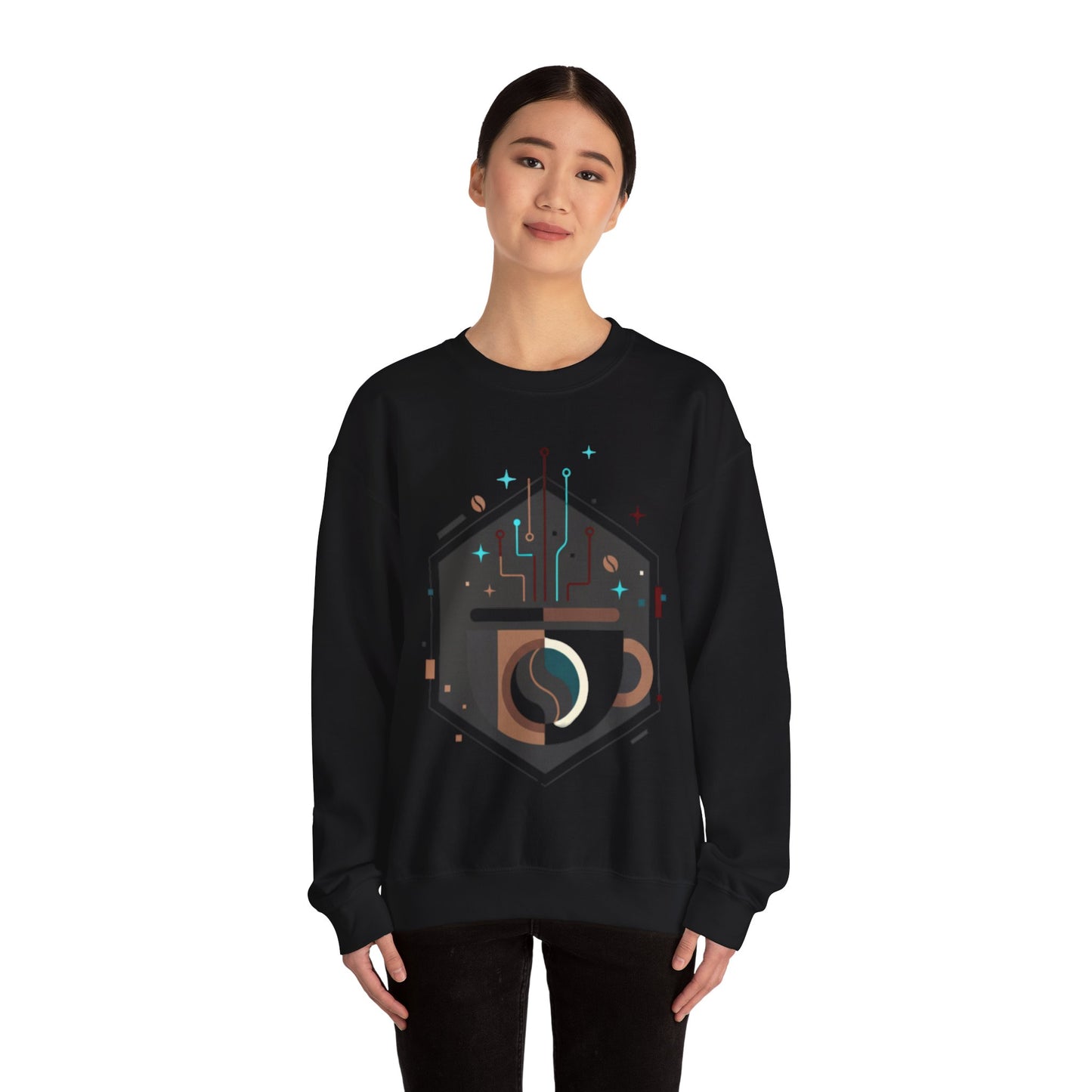 ⚡☕ Tech Coffee Circuit Sweatshirt USA | Eco-Friendly Unisex Coffee Sweater