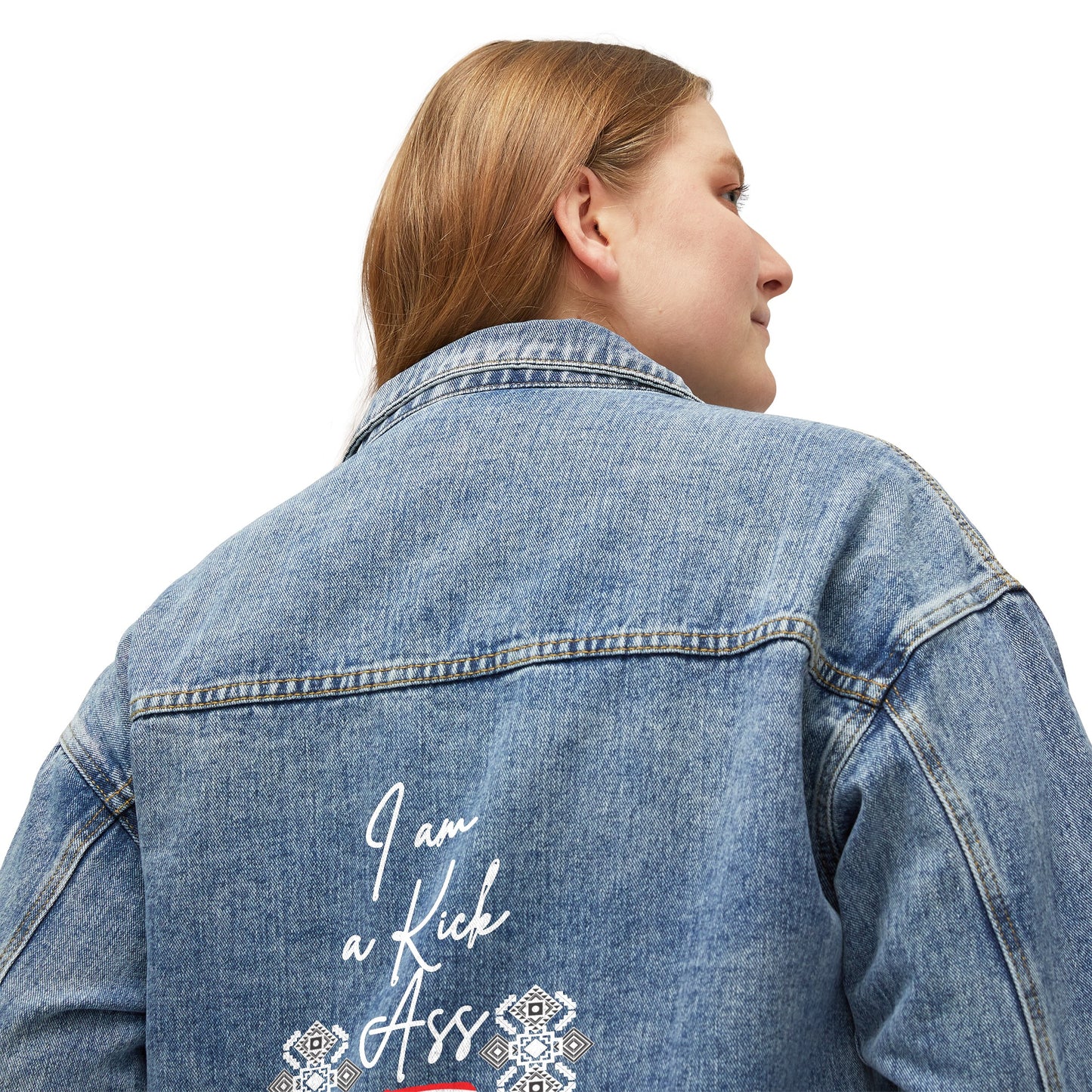 Peruvian Women's Denim Jacket "Kick ass"