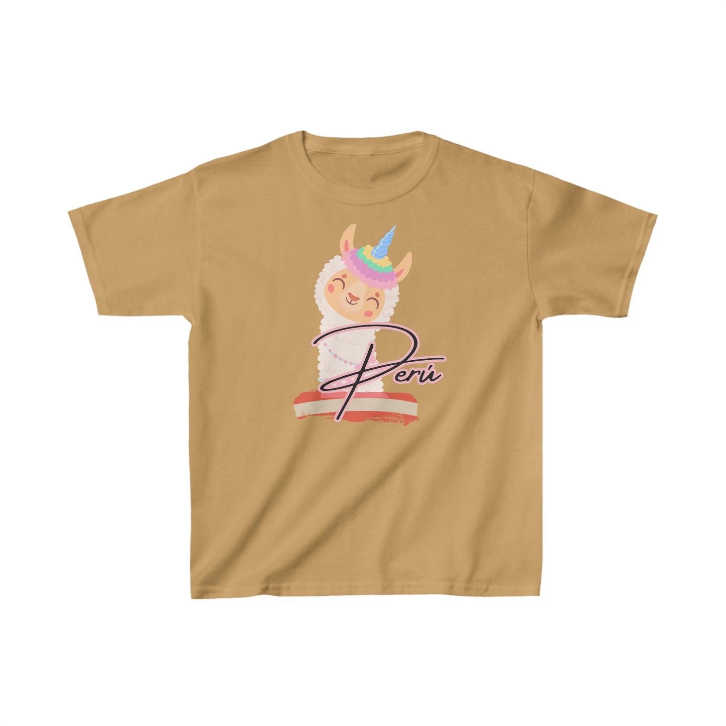 Best Peruvian Kids Tee "Peru Llama Rainbow"