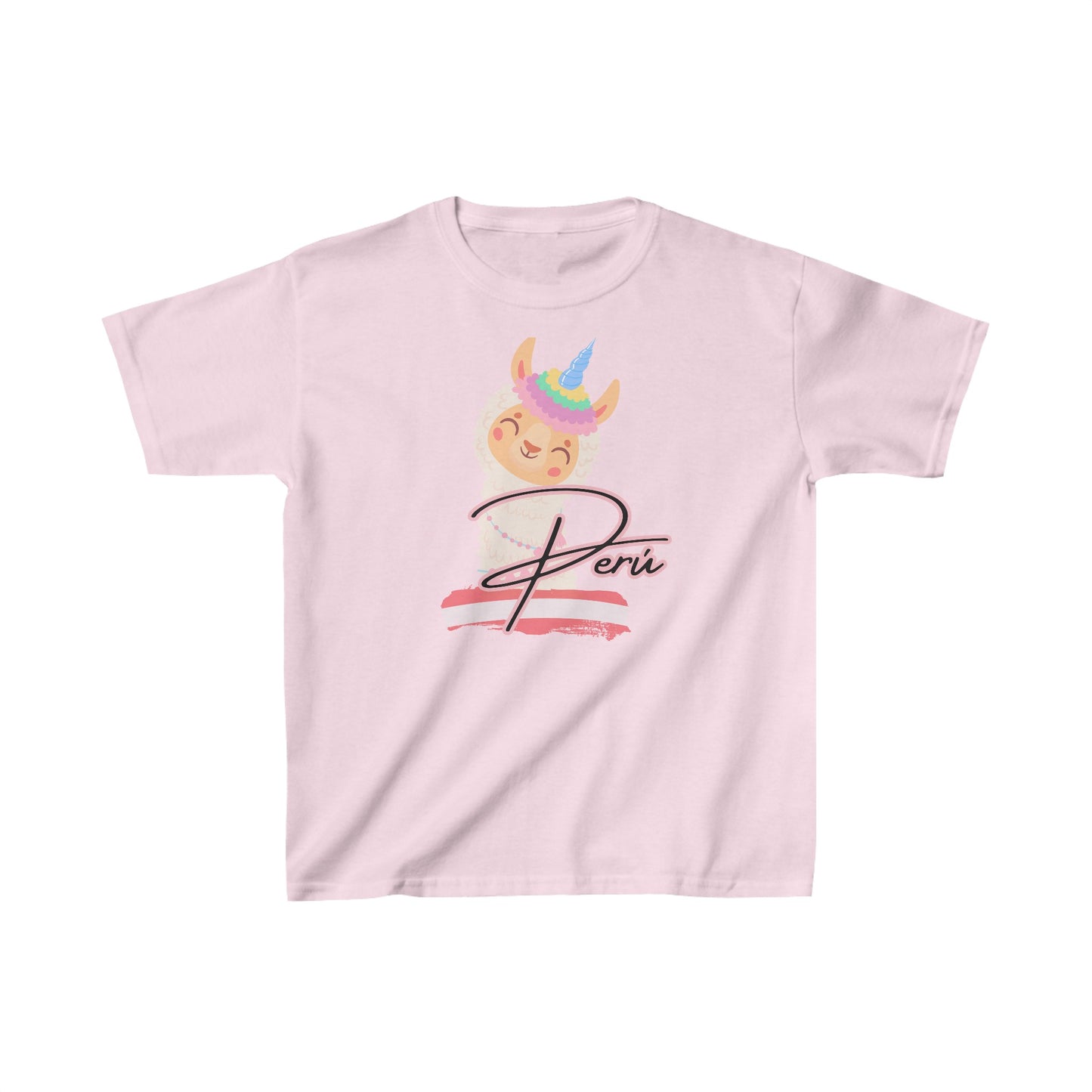 Best Peruvian Kids Tee "Peru Llama Rainbow"