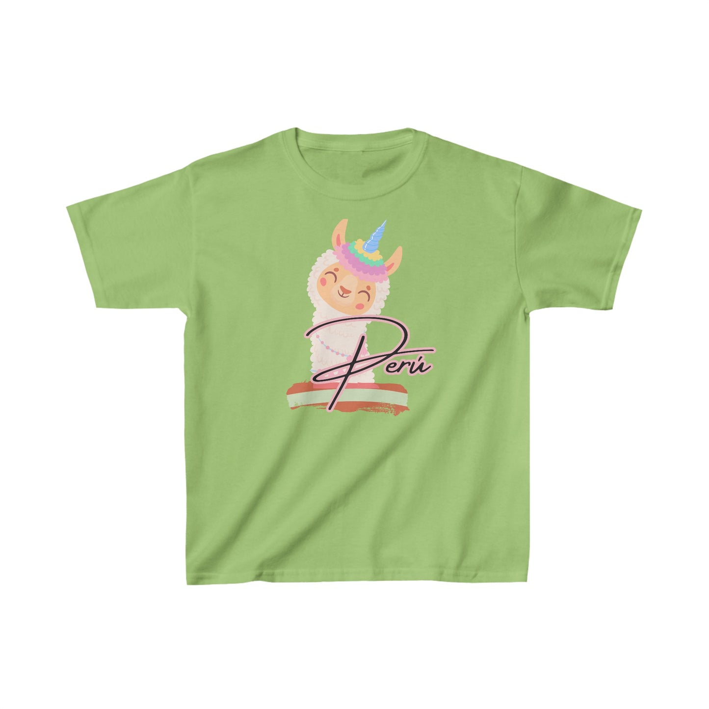 Best Peruvian Kids Tee "Peru Llama Rainbow"