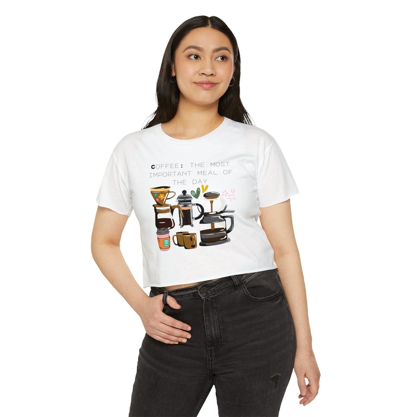 Coffee Crop Top "Coffee: the most important meal of the day"